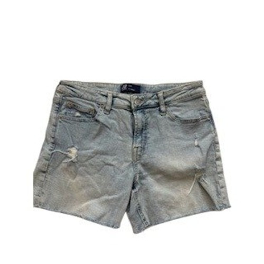 Gap Denim Shorts Womens 8 29 Light Wash Distressed Raw Hem 5 Inch Inseam
